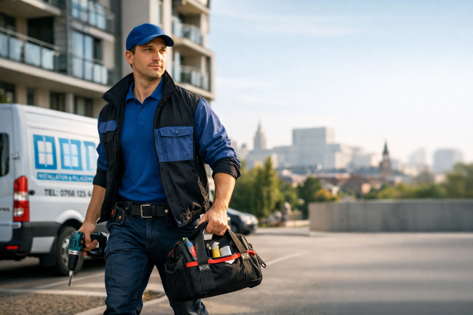Tehnician reparații termopane ajunge la intervenție în București cu trusă profesională și echipament complet